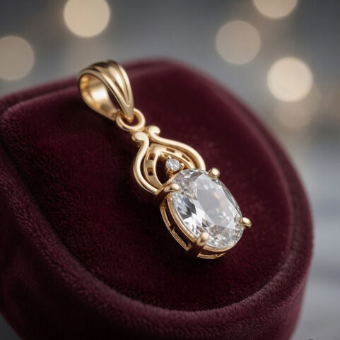 GEMSET PENDANT SINGLE LOOP - OPEN