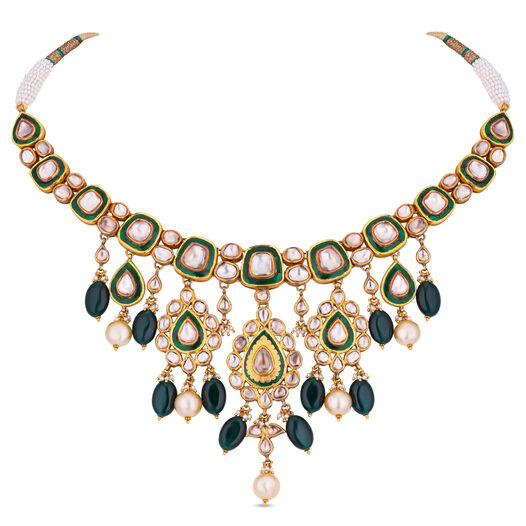 GOLD NECKLACE IN KUNDALAVELAI DESIGN