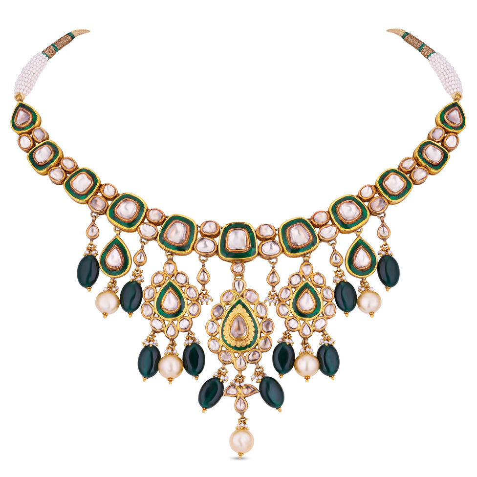 GOLD NECKLACE IN KUNDALAVELAI DESIGN