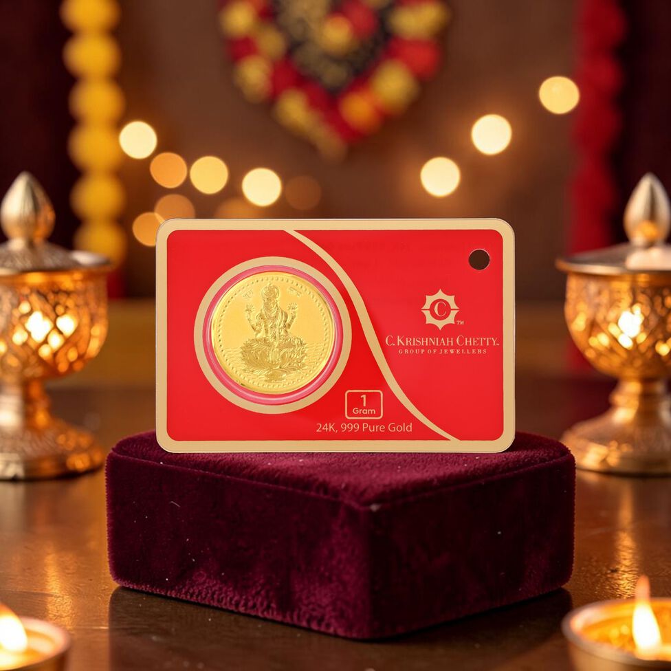 1 gm Gold Foil Coin - Lakshmi