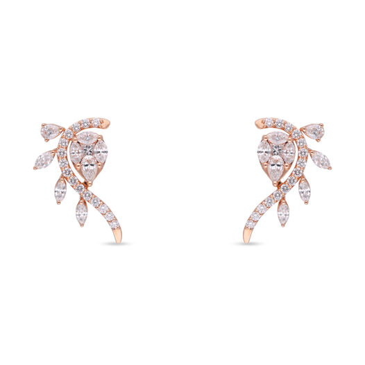 Diamond Earstud With Fancy Cut Diamonds
