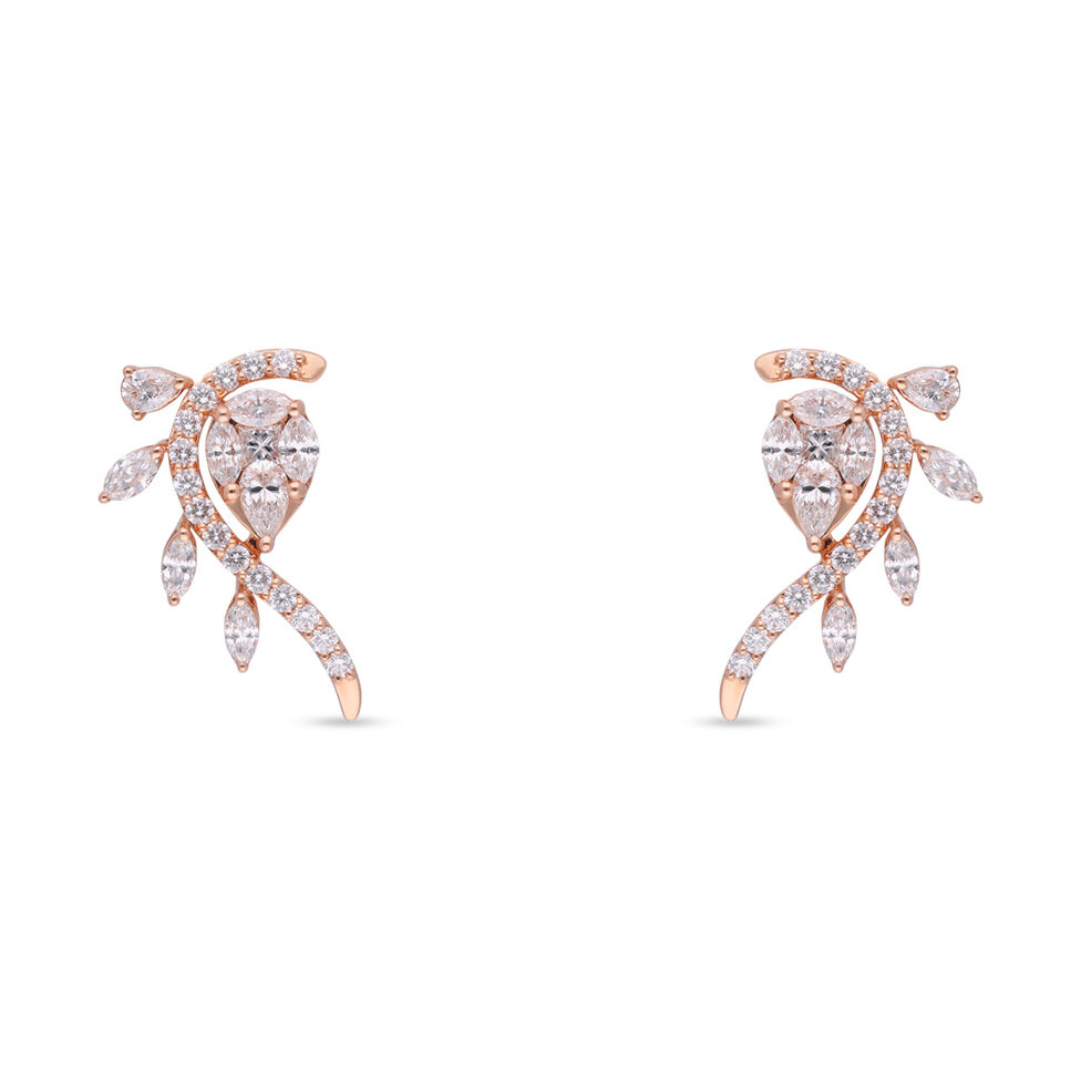Diamond Earstud With Fancy Cut Diamonds