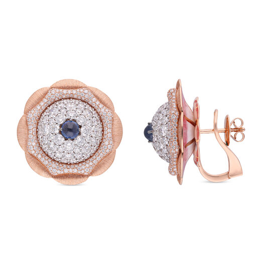 Diamond Earstud Set With Gemstones