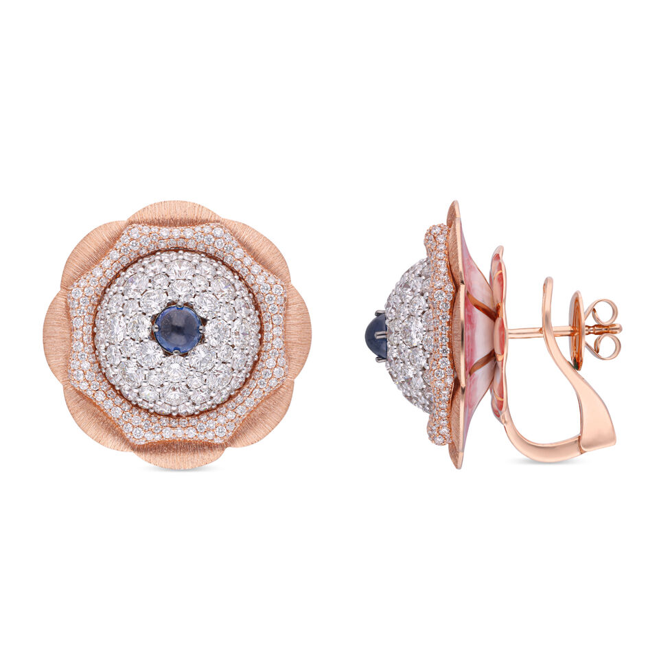 Diamond Earstud Set With Gemstones