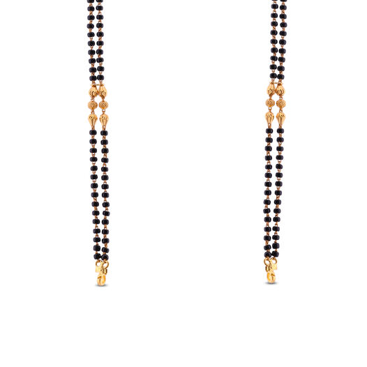 BLACK BEAD CHAIN TIED DOUBLE WIRE WORK