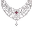 NK set with Dia and gems choker pattern
