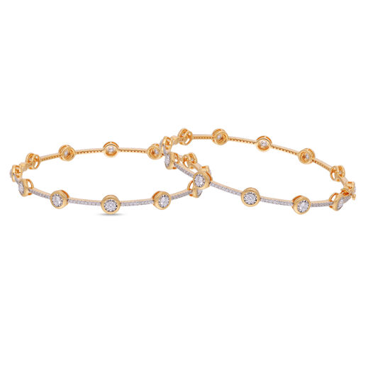 Diamond Bangle pair in fancy design