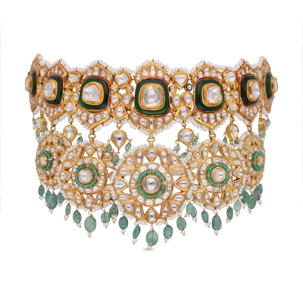 NECKLACE SHORT UNCUTDIAMOND FANCY DESIGN