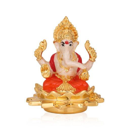 PEARL WHITE KAMAL GANESHA SMALL