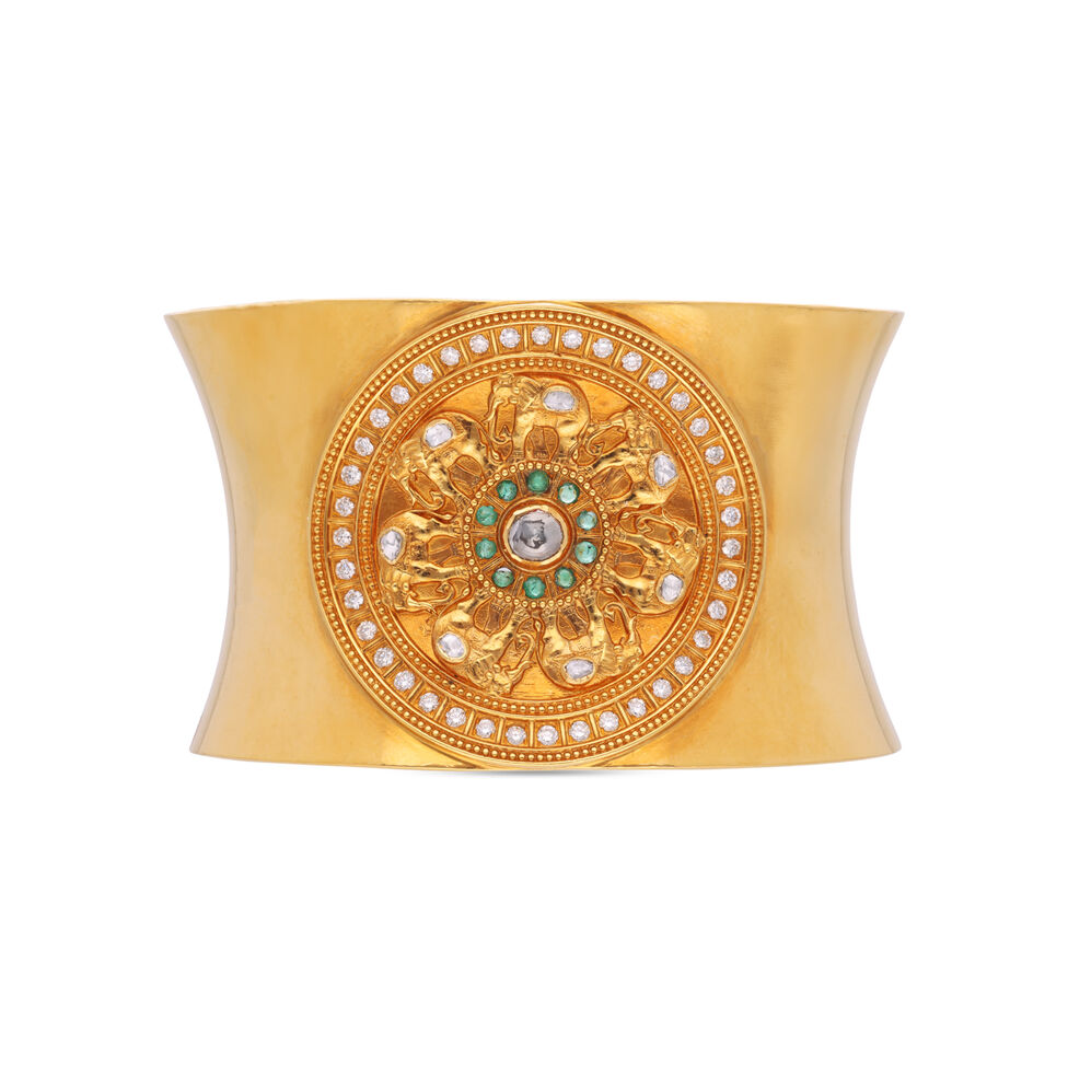 Uncut Diamond, Gemset bangle, open set