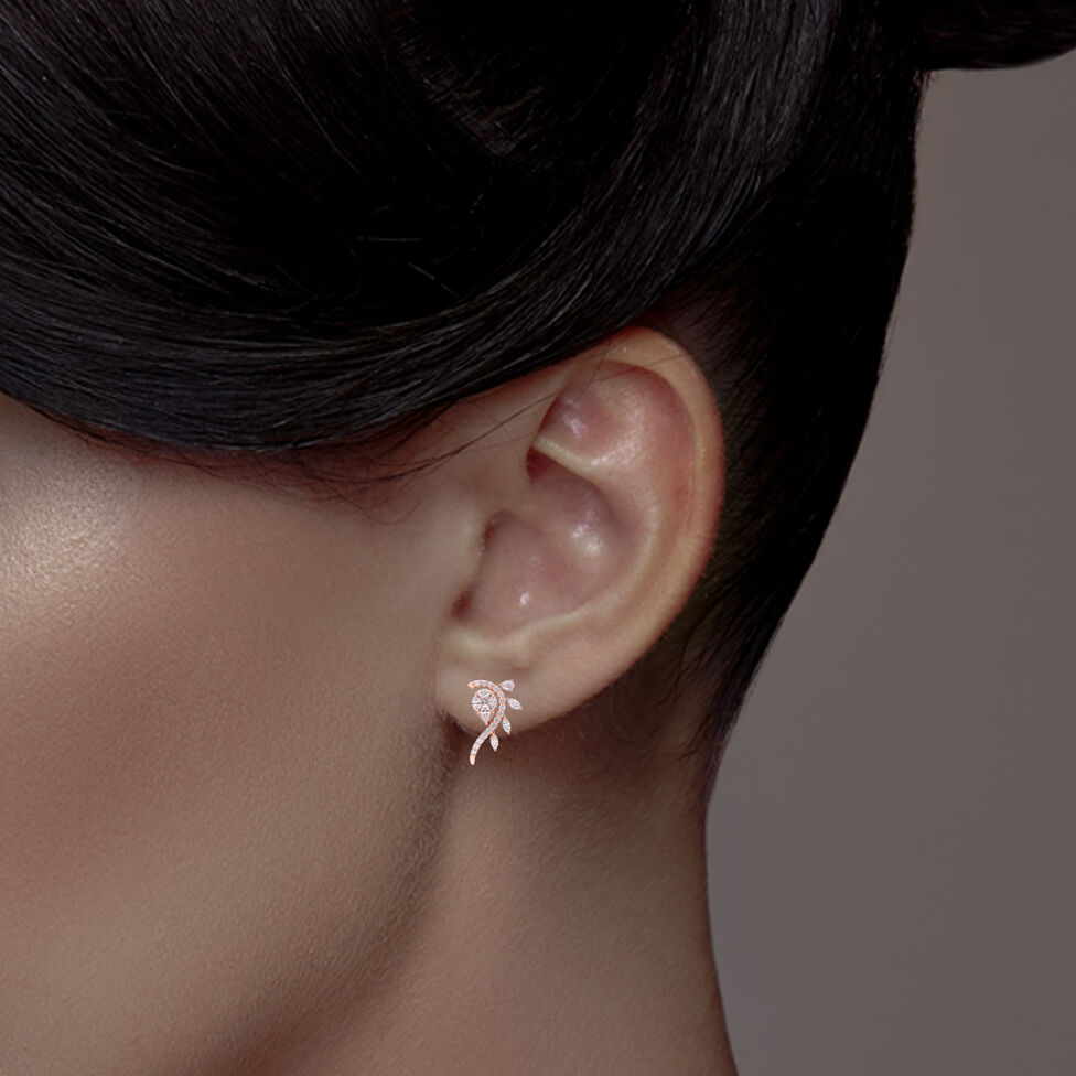 Diamond Earstud With Fancy Cut Diamonds
