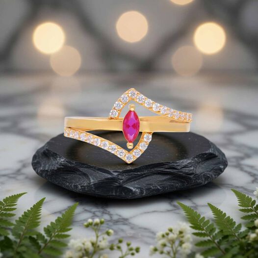 GEMSET GOLD LADIES RING IN CASTING