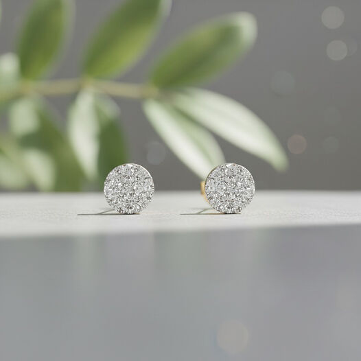 Diamond Earstud In Pressure Setting