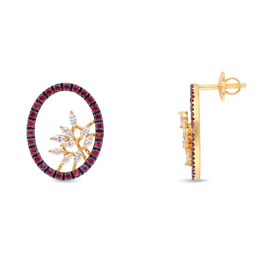 Diamond Earstud Set With Gemstones
