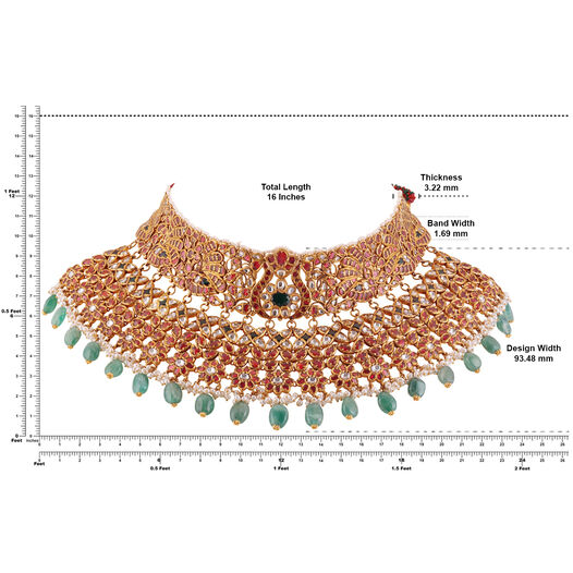 GEMSETGOLD NECKALCE IN KUNDAN WORK