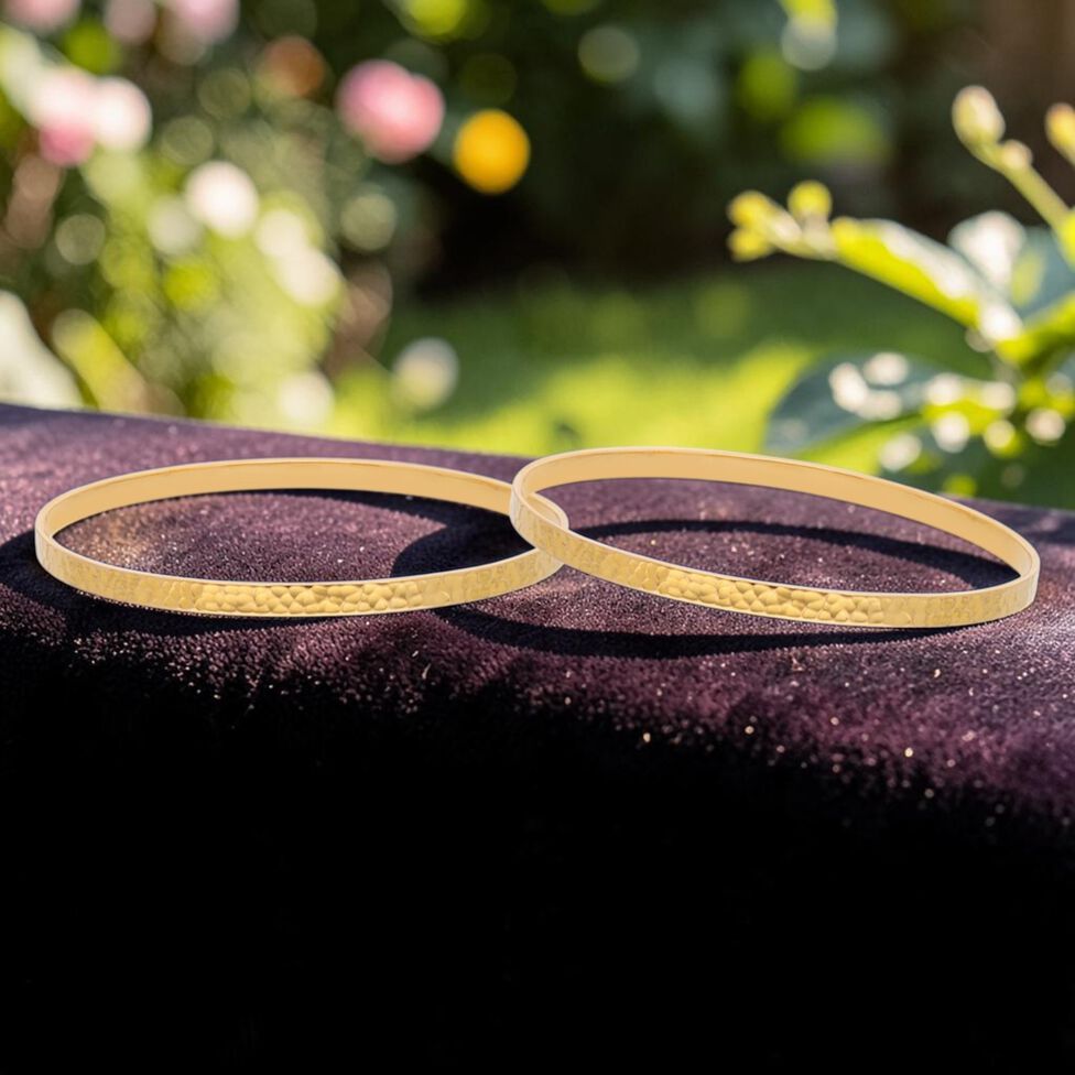 Bangle pair Hammered Handmade Finish