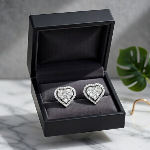 Diamond Earstud In Mystery Setting