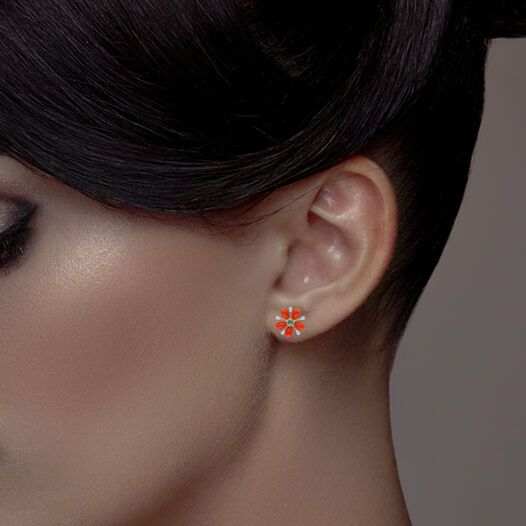 Gemset Ear Stud- Opensetting