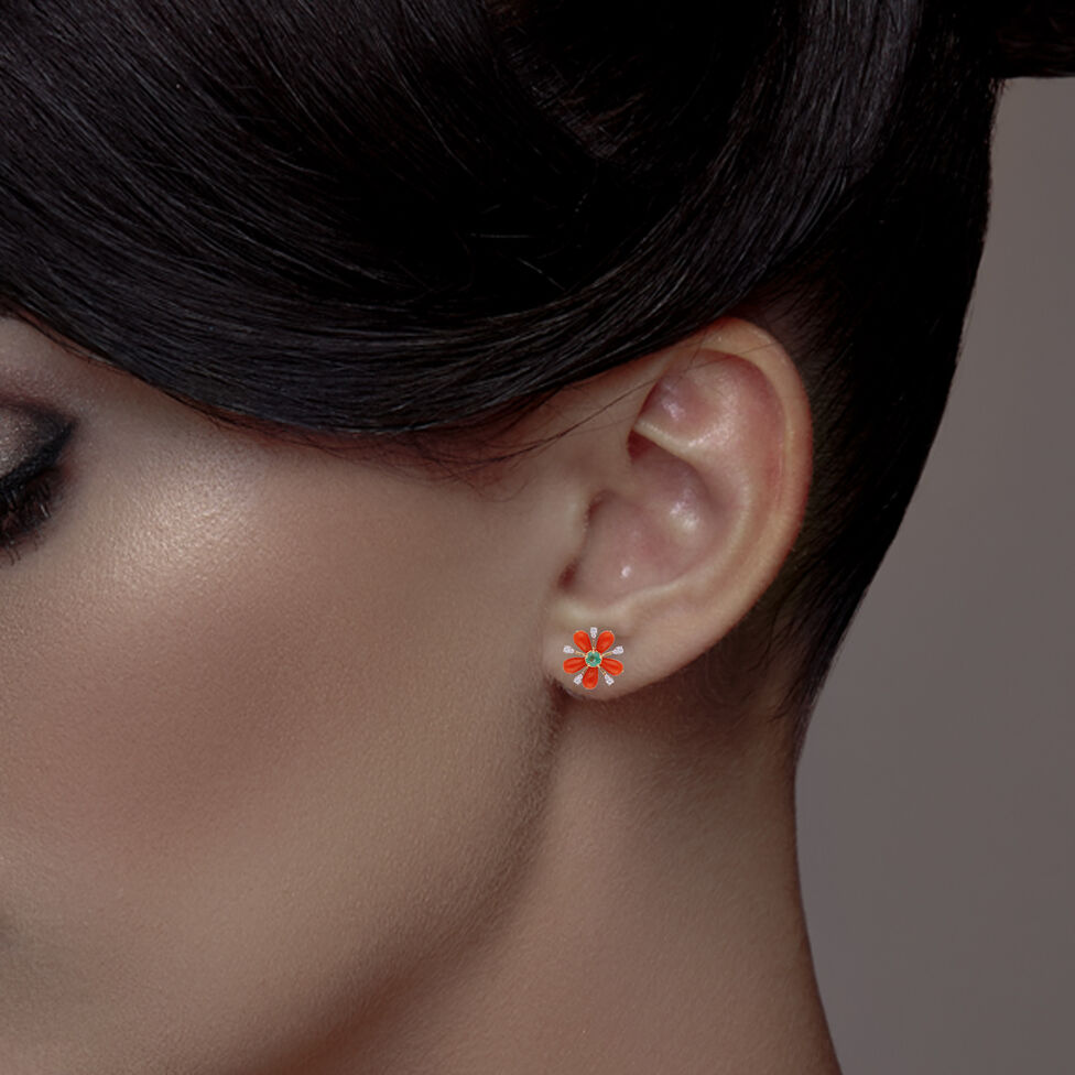 Gemset Ear Stud- Opensetting