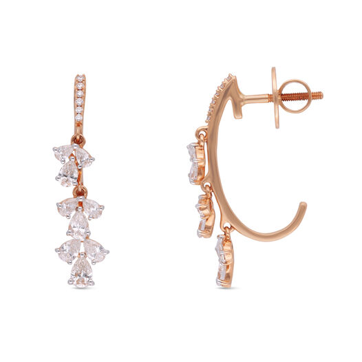 Diamond Earstud Set With 'J" Pattern