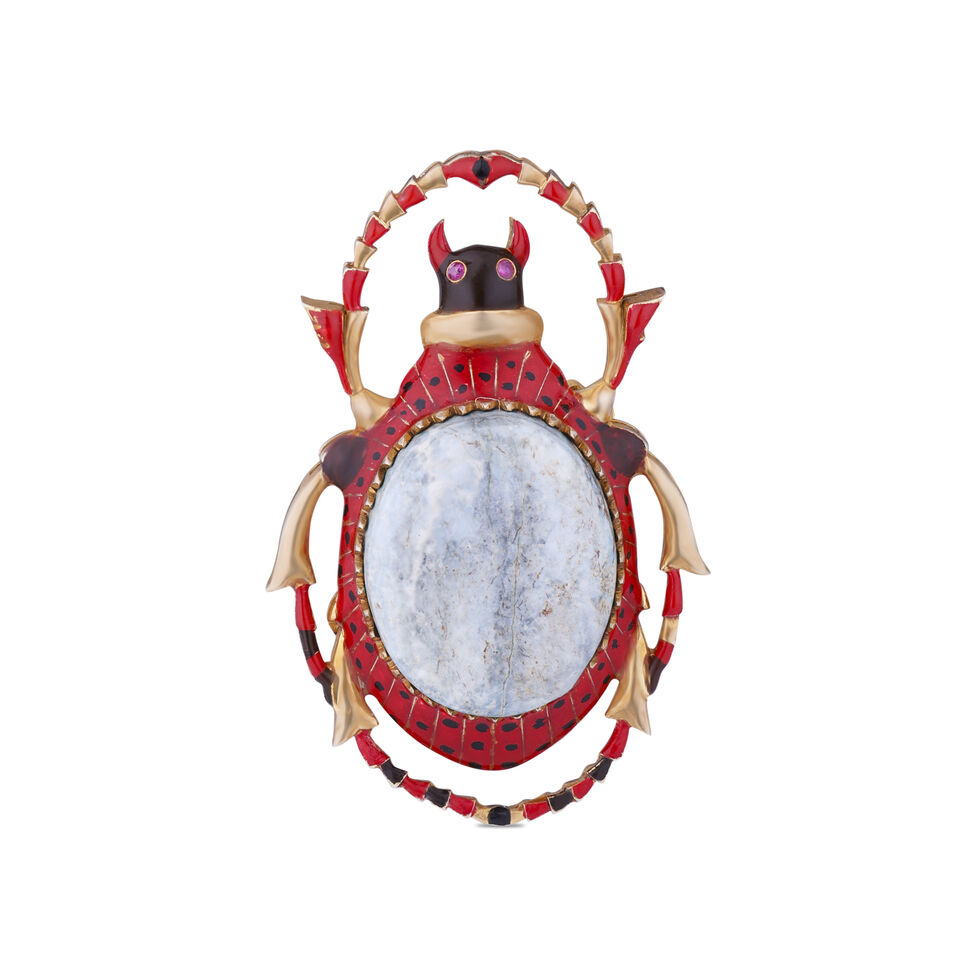 PN in Silver set with gems - BROOCH