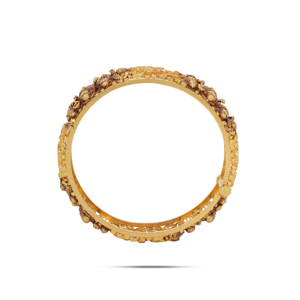 BANGLE PAIR IN REPOUSSE WORK+HEAD