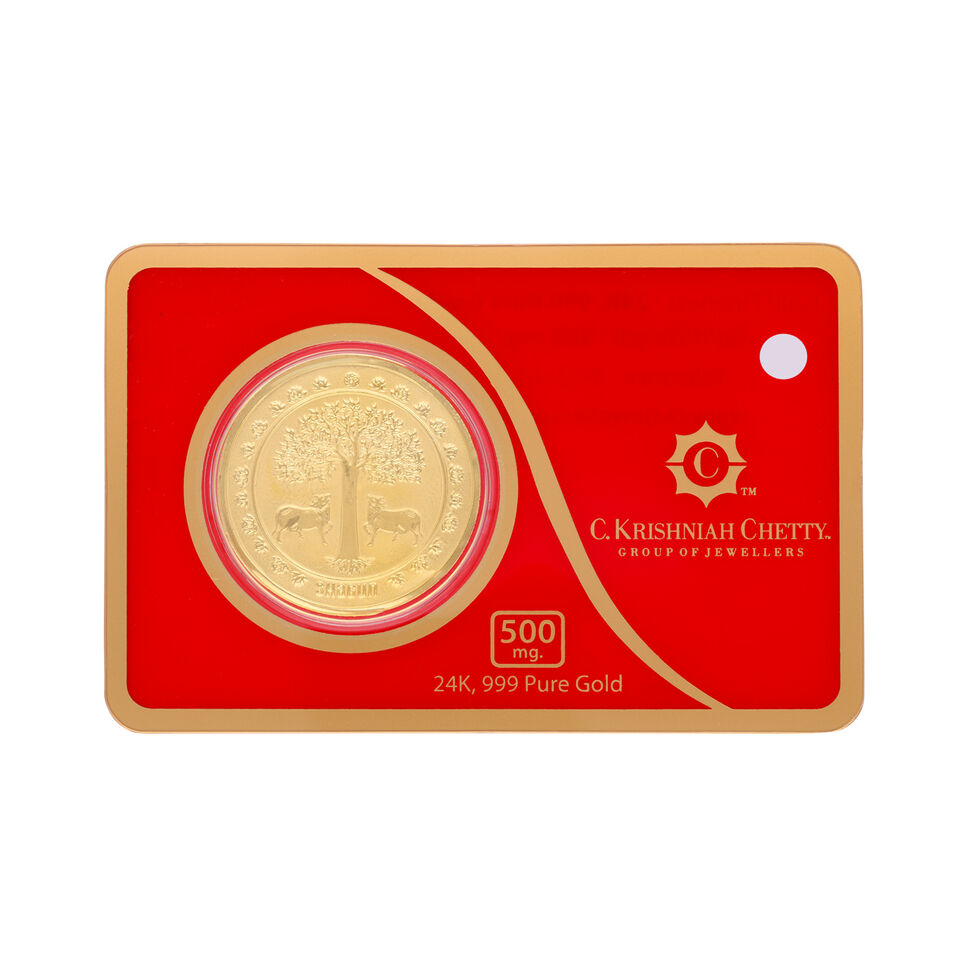 500 mg Gold Foil Coin - Tree with Cow