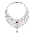 NK set with Dia and gems choker pattern