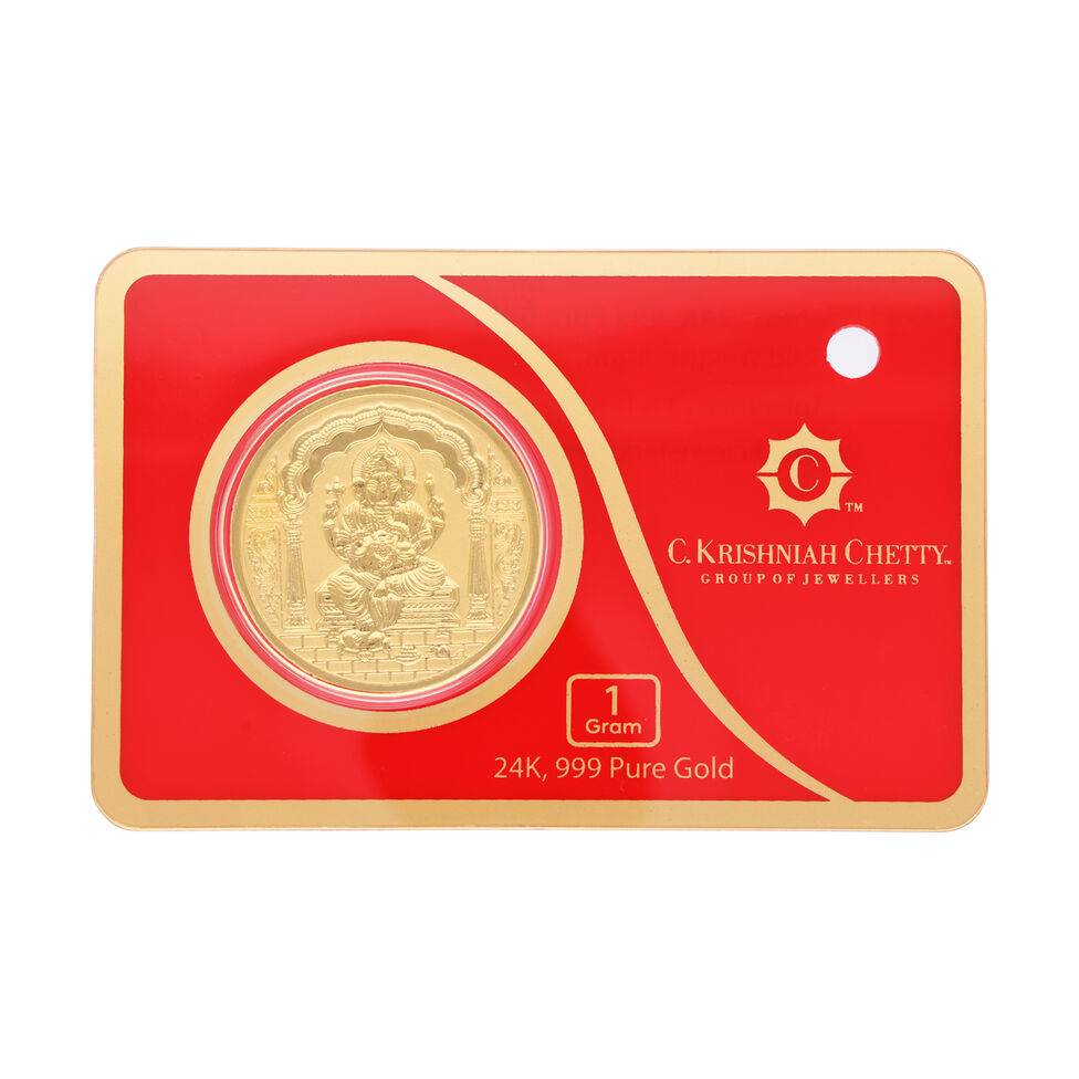 1 gm Gold Foil Coin - Ganesha