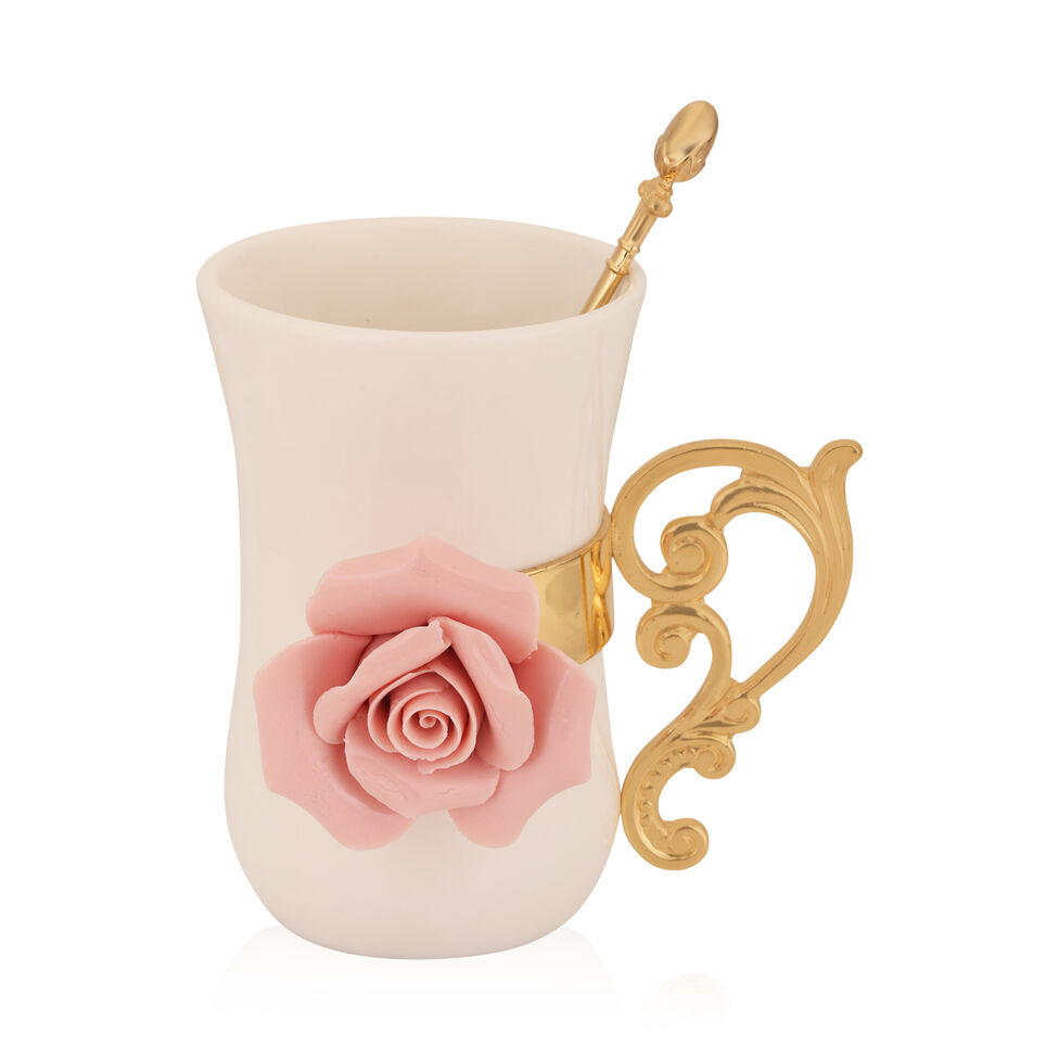 GI1114-CERAMIC GLASSES WITH GOLD S/4