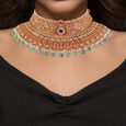 GEMSETGOLD NECKALCE IN KUNDAN WORK