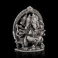 Silver Idol Ganesh siting with Prabavali