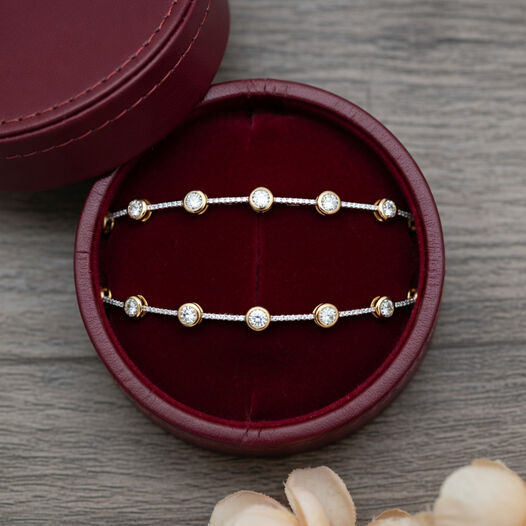 Diamond Bangle pair in fancy design