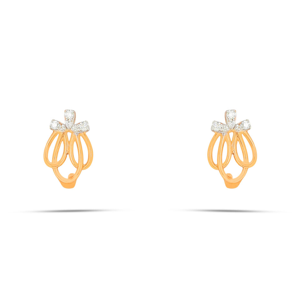 Diamond Earstud Set With Fancy Design