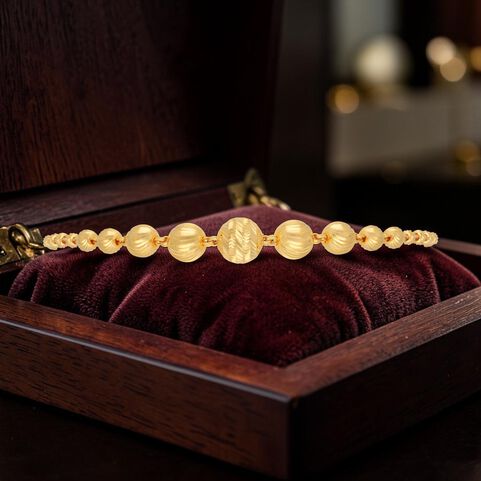 Plain Gold bead/die work Flexi Bracelets