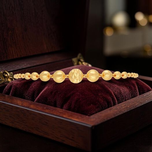 Plain Gold bead/die work Flexi Bracelets