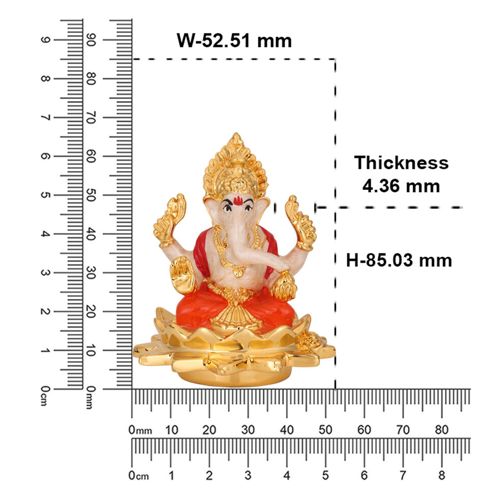 PEARL WHITE KAMAL GANESHA SMALL