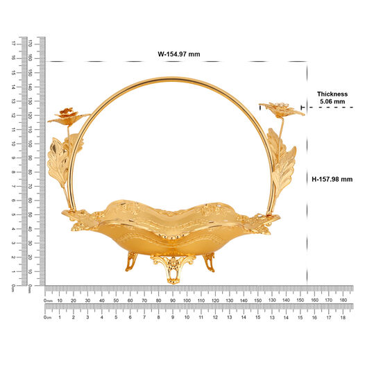 FB1057 M GOLDPLATED LOTUS DRYFRIUTBASKET