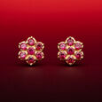 Gemset Ear stud'Kammal'/7stone-Close set