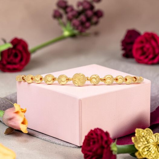 Plain Gold bead/die work Flexi Bracelets