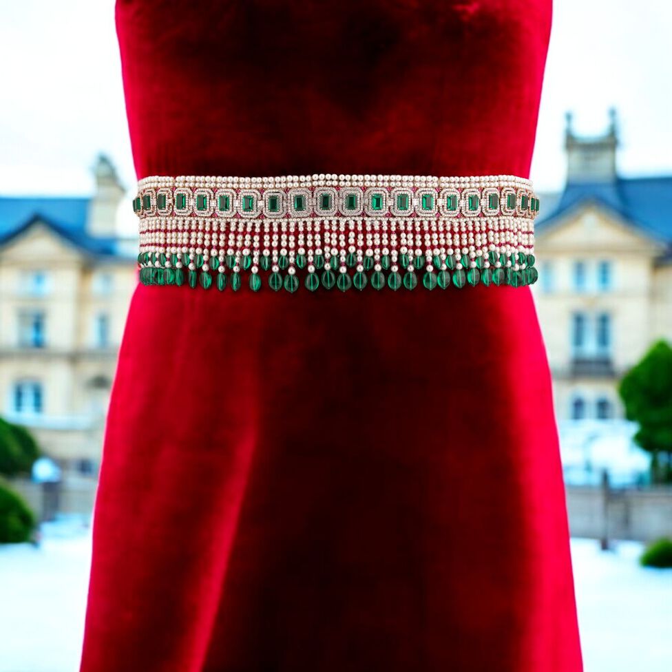 Diamond Waist Belt Set With Gemstones