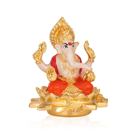 PEARL WHITE KAMAL GANESHA SMALL