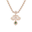 Diamond Neckalce in Fancy Patt with Gem