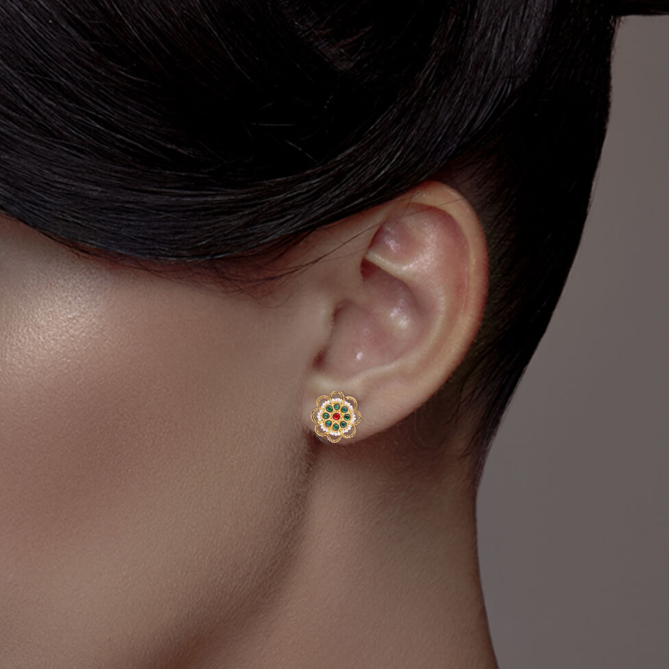 Gemset Ear Stud- Opensetting