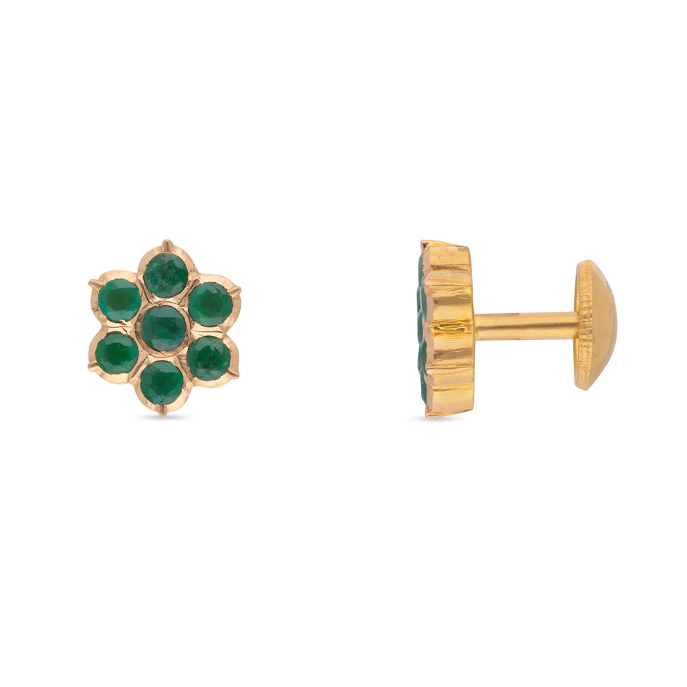 Big5Gem Earstud'Kammal'/7Stone-Close set