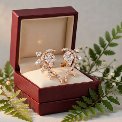 Diamond Earstud With Fancy Cut Diamonds
