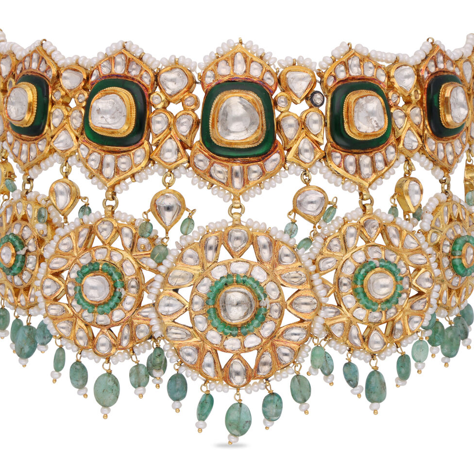 NECKLACE SHORT UNCUTDIAMOND FANCY DESIGN