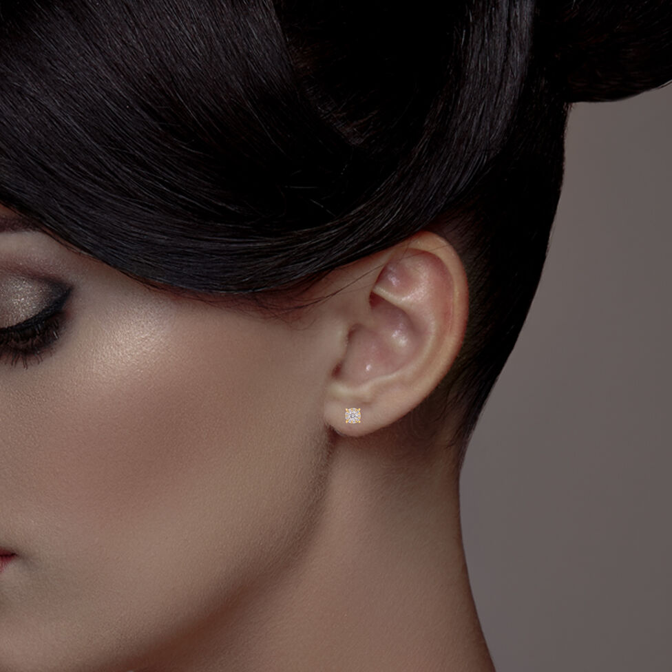 Diamond Earstud In Mystery Setting