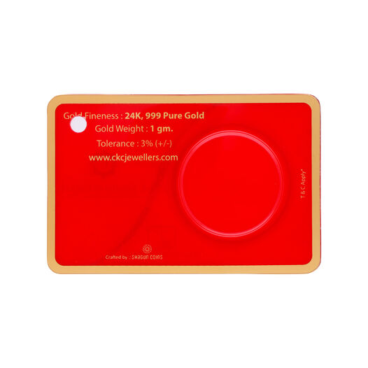 500 mg Gold Foil Coin - Peacock