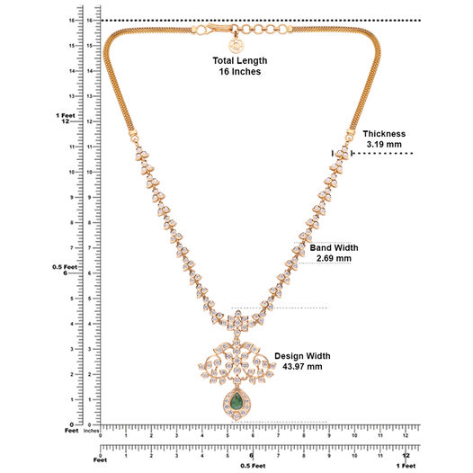 Diamond Neckalce in Fancy Patt with Gem